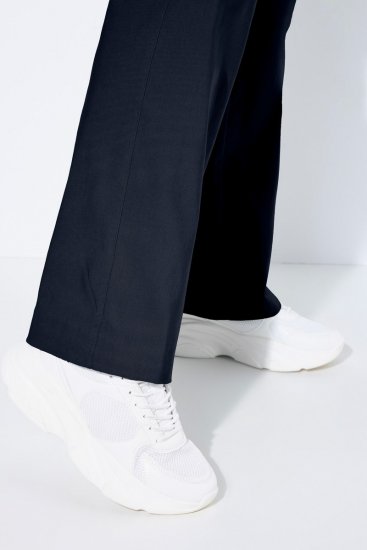 Ulla Popken 854910 Pantalón elástico abrigado con cintura elástica Azul marino - Pantalones de tela - Pantalones anchos de tela para mujer