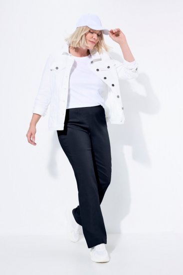 Ulla Popken 854910 Pantalón elástico abrigado con cintura elástica Azul marino - Pantalones de tela - Pantalones anchos de tela para mujer