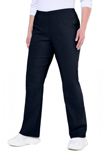 Ulla Popken 854910 Pantalón elástico abrigado con cintura elástica Azul marino - Pantalones de tela - Pantalones anchos de tela para mujer