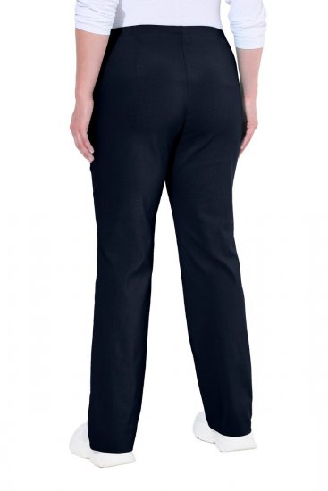 Ulla Popken 854910 Pantalón elástico abrigado con cintura elástica Azul marino - Pantalones de tela - Pantalones anchos de tela para mujer