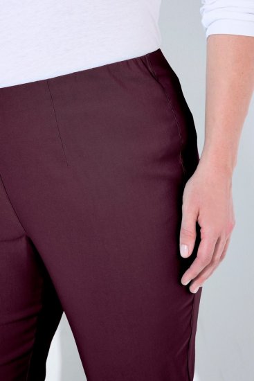 Ulla Popken 854910 Pantalón elástico abrigado con cintura elástica Berenjena - Pantalones de tela - Pantalones anchos de tela para mujer