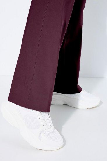 Ulla Popken 854910 Pantalón elástico abrigado con cintura elástica Berenjena - Pantalones de tela - Pantalones anchos de tela para mujer