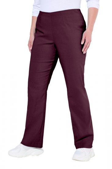 Ulla Popken 854910 Pantalón elástico abrigado con cintura elástica Berenjena - Pantalones de tela - Pantalones anchos de tela para mujer