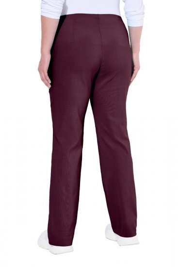 Ulla Popken 854910 Pantalón elástico abrigado con cintura elástica Berenjena - Pantalones de tela - Pantalones anchos de tela para mujer