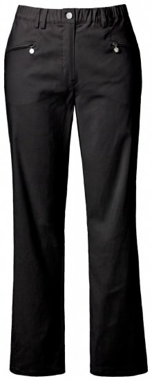 Ulla Popken 854987 Pantalón elástico abrigado con cinturilla cómoda Negro - Pantalones de tela - Pantalones anchos de tela para mujer