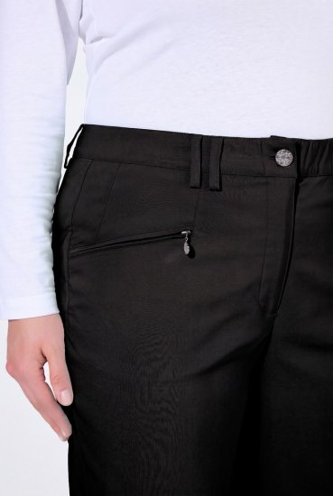Ulla Popken 854987 Pantalón elástico abrigado con cinturilla cómoda Negro - Pantalones de tela - Pantalones anchos de tela para mujer