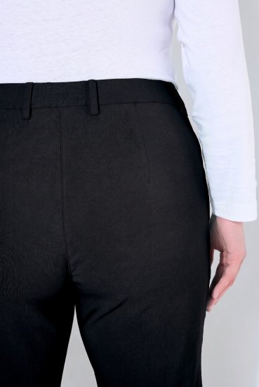 Ulla Popken 854987 Pantalón elástico abrigado con cinturilla cómoda Negro - Pantalones de tela - Pantalones anchos de tela para mujer