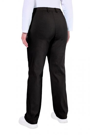 Ulla Popken 854987 Pantalón elástico abrigado con cinturilla cómoda Negro - Pantalones de tela - Pantalones anchos de tela para mujer