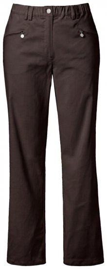 Ulla Popken 854987 Pantalón elástico abrigado con cinturilla cómoda Marrón caoba - Pantalones de tela - Pantalones anchos de tela para mujer