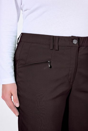 Ulla Popken 854987 Pantalón elástico abrigado con cinturilla cómoda Marrón caoba - Pantalones de tela - Pantalones anchos de tela para mujer