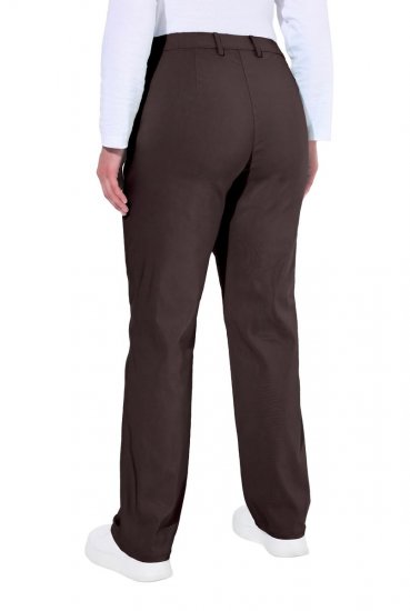 Ulla Popken 854987 Pantalón elástico abrigado con cinturilla cómoda Marrón caoba - Pantalones de tela - Pantalones anchos de tela para mujer