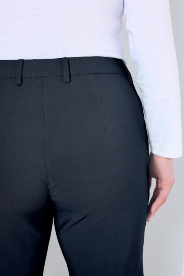 Ulla Popken 854987 Pantalón elástico abrigado con cinturilla cómoda Azul marino - Pantalones de tela - Pantalones anchos de tela para mujer