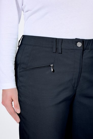 Ulla Popken 854987 Pantalón elástico abrigado con cinturilla cómoda Azul marino - Pantalones de tela - Pantalones anchos de tela para mujer