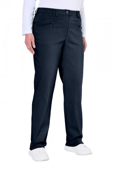 Ulla Popken 854987 Pantalón elástico abrigado con cinturilla cómoda Azul marino - Pantalones de tela - Pantalones anchos de tela para mujer