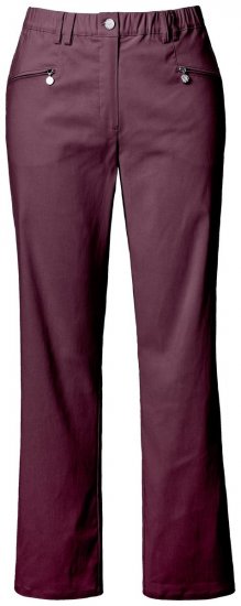 Ulla Popken 854987 Pantalón elástico abrigado con cinturilla cómoda Berenjena - Pantalones de tela - Pantalones anchos de tela para mujer