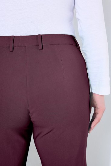 Ulla Popken 854987 Pantalón elástico abrigado con cinturilla cómoda Berenjena - Pantalones de tela - Pantalones anchos de tela para mujer