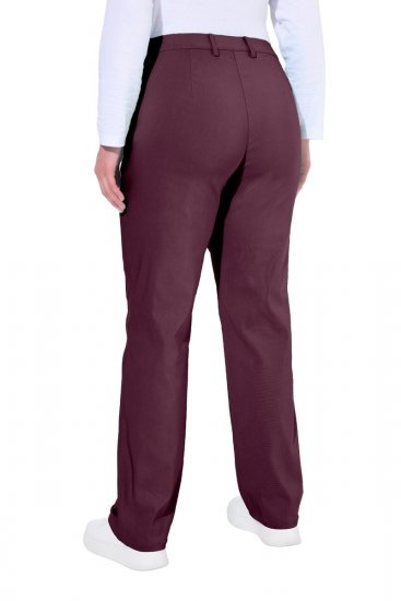 Ulla Popken 854987 Pantalón elástico abrigado con cinturilla cómoda Berenjena - Pantalones de tela - Pantalones anchos de tela para mujer