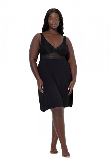 Ulla Popken 855428 Picardías con encaje Negro - Camisones - 