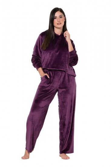 Ulla Popken 856119 Pantalón de estar en casa Ciruela - Pijamas/ropa de estar en casa - 