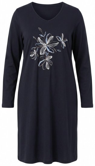 Ulla Popken 856132 Camisón de flores Negro - Camisones -