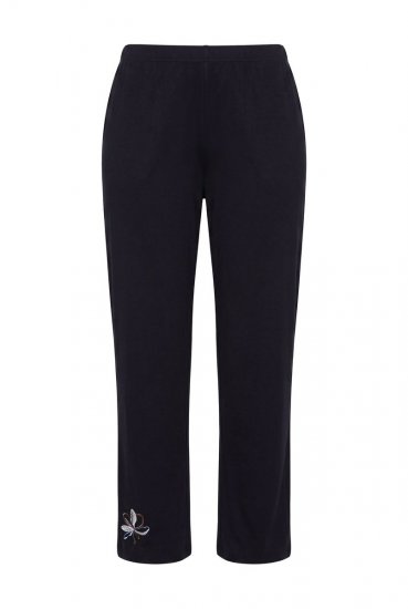 Ulla Popken 856134 Pijama de flores Negro - Pijamas/ropa de estar en casa - 