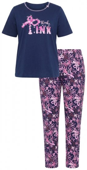 Ulla Popken 856141 Pijama de manga larga Azul marino - Pijamas/ropa de estar en casa - 