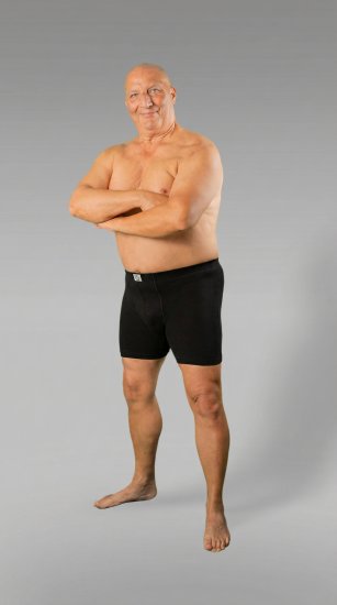 20 Nodi 938 Stretch Cotton Boxer with Embroidered Long Leg Black - Bóxeres - Bóxeres 2XL-12XL