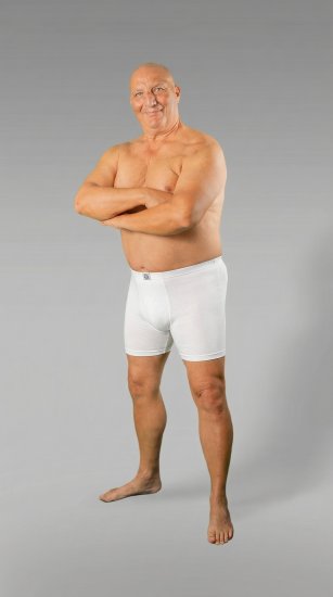 20 Nodi 938 Stretch Cotton Boxer with Embroidered Long Leg White - Bóxeres - Bóxeres 2XL-12XL