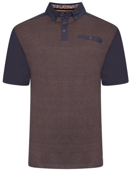Kam Jeans 5490 Jersey Weave Contrast Polo Navy - Polos - Polos 2XL-8XL