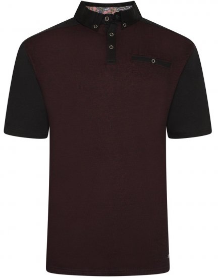 Kam Jeans 5490 Jersey Weave Contrast Polo Black - Polos - Polos 2XL-8XL