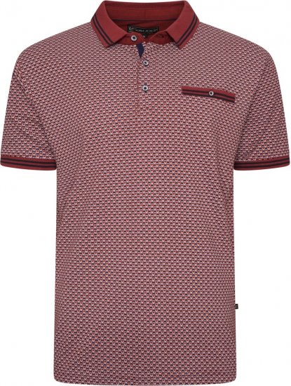  Kam Jeans 5488 Dobby Print Pique Polo Wine - Polos - Polos 2XL-8XL