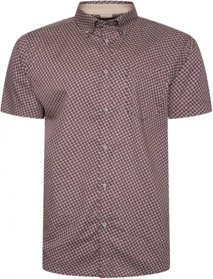 Kam Jeans 6280 All Over Geo Print Shirt Burgundy - Camisas - Camisas 2XL-10XL