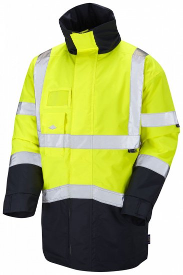 Leo Marwood Warm Quilted Superior Anorak Hi-Vis Yellow/Navy - Ropa de trabajo - Ropa de trabajo 3XL-6XL