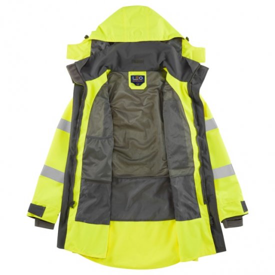 Leo Eastleigh Ecoviz 10K Performance Breathable Anorak Hi-Vis Yellow - Ropa de trabajo - Ropa de trabajo 3XL-6XL