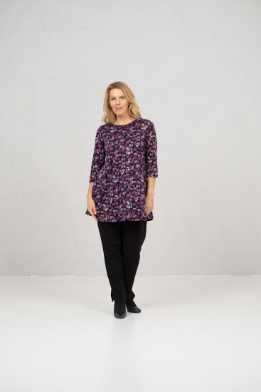 Scandinavian Caramel Flower Petals Tunic Purple - Camisetas - 