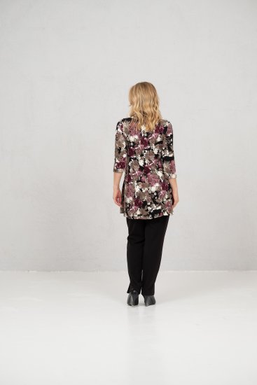 Scandinavian Caramel Flower Petals Tunic Brown - Camisetas estampadas para mujer - 