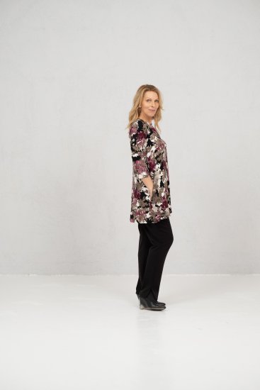 Scandinavian Caramel Flower Petals Tunic Brown - Camisetas estampadas para mujer - 