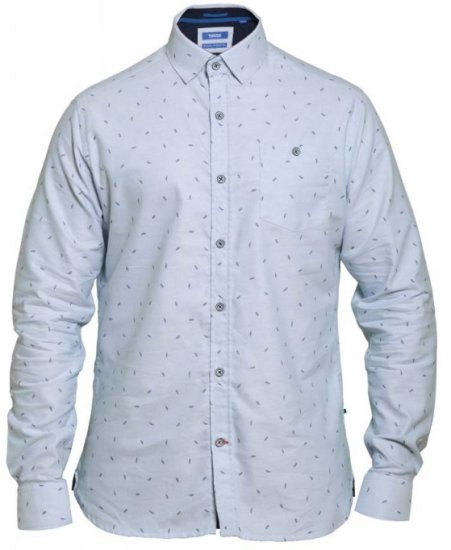 D555 Addington Printed Oxford Shirt Blue - Camisas - Camisas 2XL-10XL