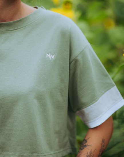 Nora Mikken AGNES Crop Top Green - Camisetas - 