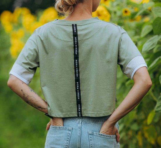 Nora Mikken AGNES Crop Top Green - Camisetas - 
