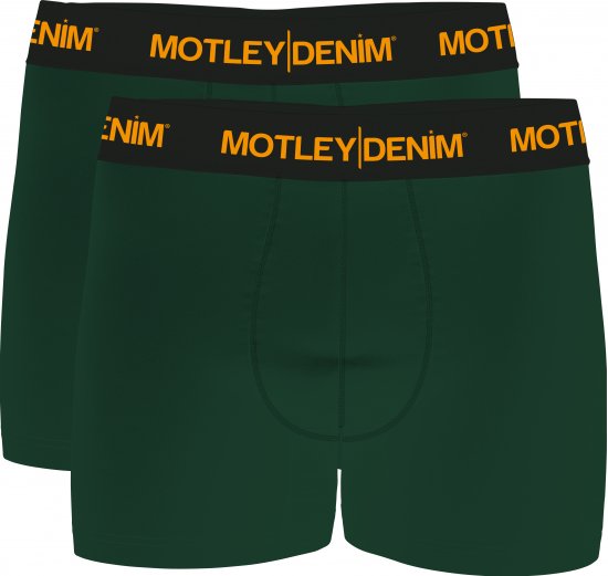Motley Denim Amsterdam Boxershorts Racing Green 2-pack - Ropa interior - Ropa interior 2XL-8XL