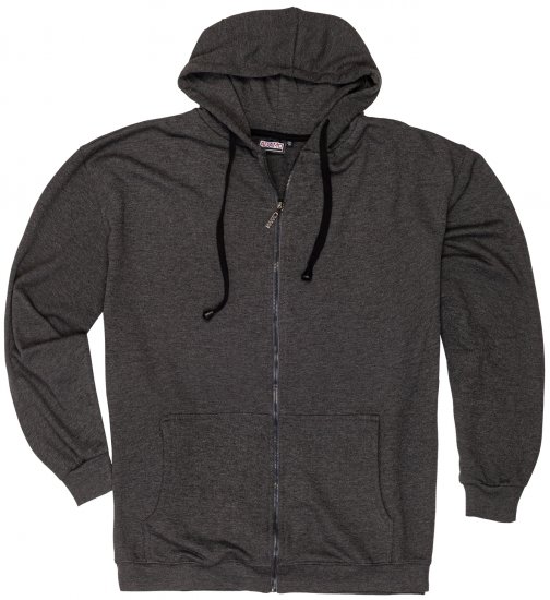 Adamo Athen Hoodie with Zipper Charcoal - Sudaderas - Sudaderas 2XL-12XL