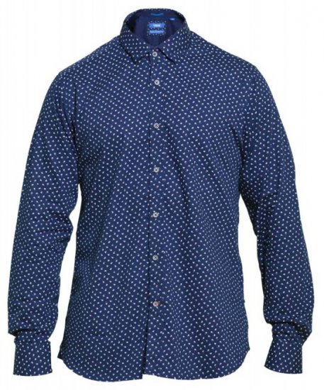 D555 Bainton Long Sleeve Shirt Navy - Camisas - Camisas 2XL-10XL