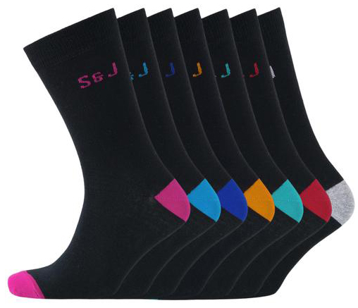 Smith & Jones Balerno 7-pack Socks Black - Ropa interior - Ropa interior 2XL-8XL