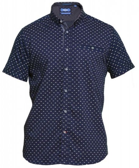 D555 Barrington Short Sleeve Shirt Navy - Camisas - Camisas 2XL-10XL