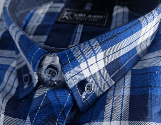 Kam Jeans 6369 Checked Short Sleeve Shirt Blue - Camisas - Camisas 2XL-10XL