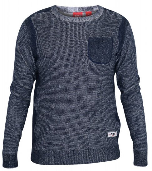 D555 Bryson Crewneck Sweater with Pocket Navy - Sudaderas - Sudaderas 2XL-12XL