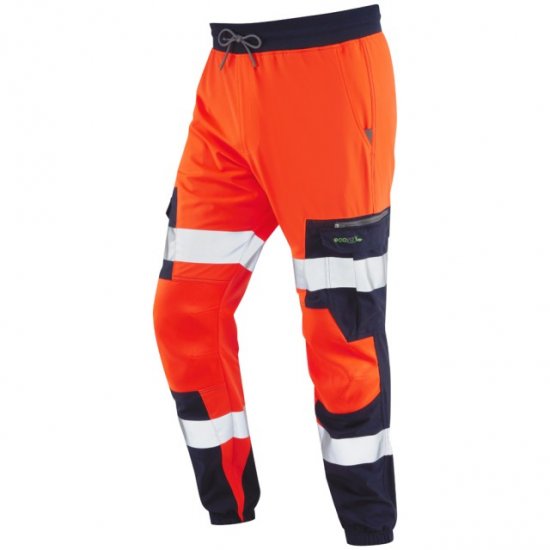 Leo Hawkcombe Ecoviz High Performance Ballistic Stretch Trousers Hi-Vis Orange/Navy - Ropa de trabajo - Ropa de trabajo 3XL-6XL