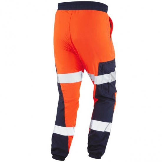 Leo Hawkcombe Ecoviz High Performance Ballistic Stretch Trousers Hi-Vis Orange/Navy - Ropa de trabajo - Ropa de trabajo 3XL-6XL