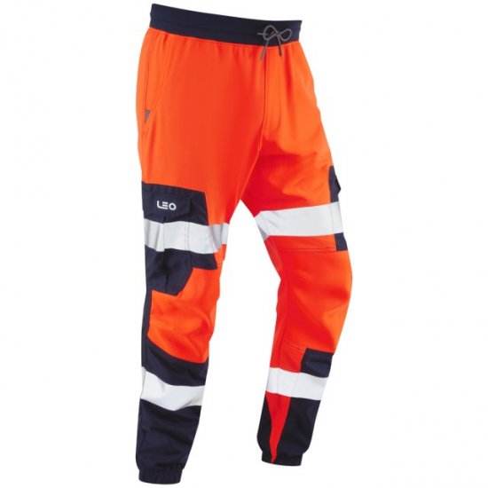 Leo Hawkcombe Ecoviz High Performance Ballistic Stretch Trousers Hi-Vis Orange/Navy - Ropa de trabajo - Ropa de trabajo 3XL-6XL